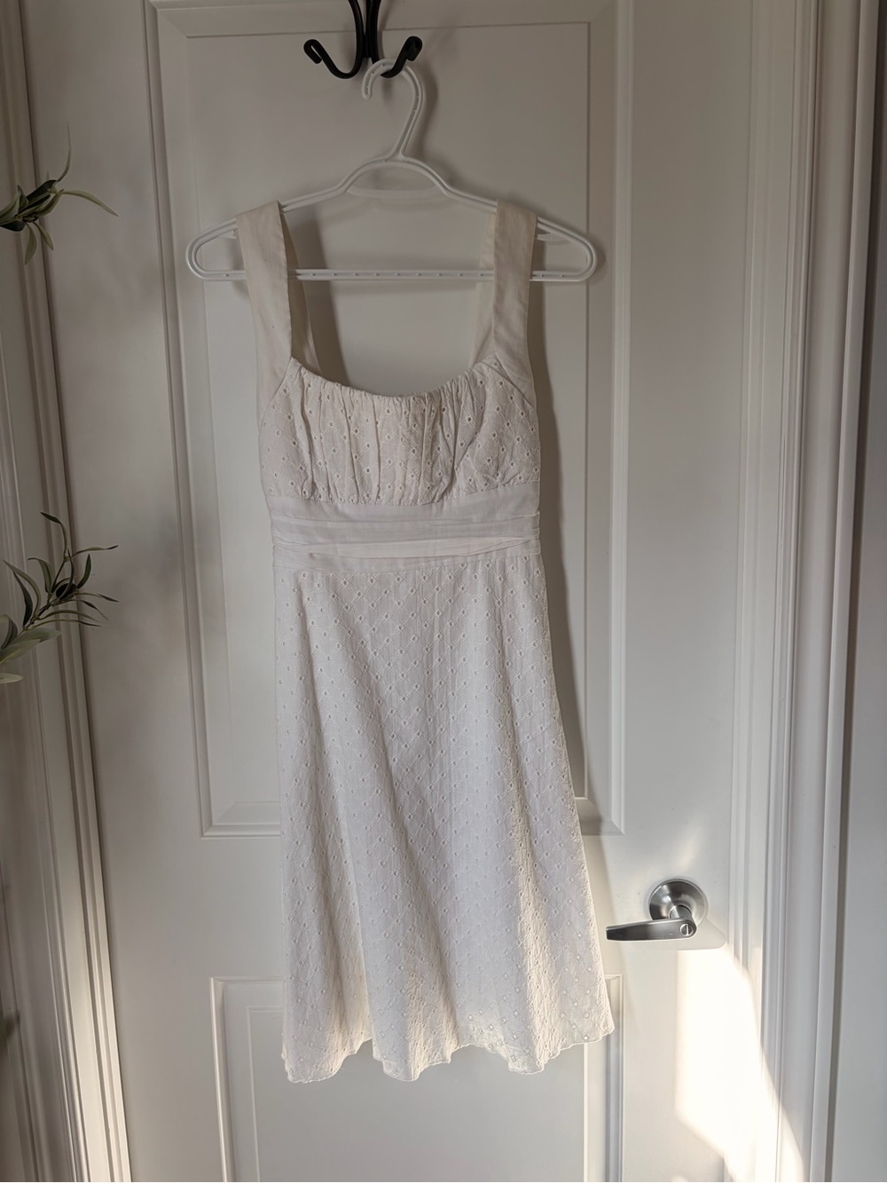 White Eyelet Sundress with Wide Straps